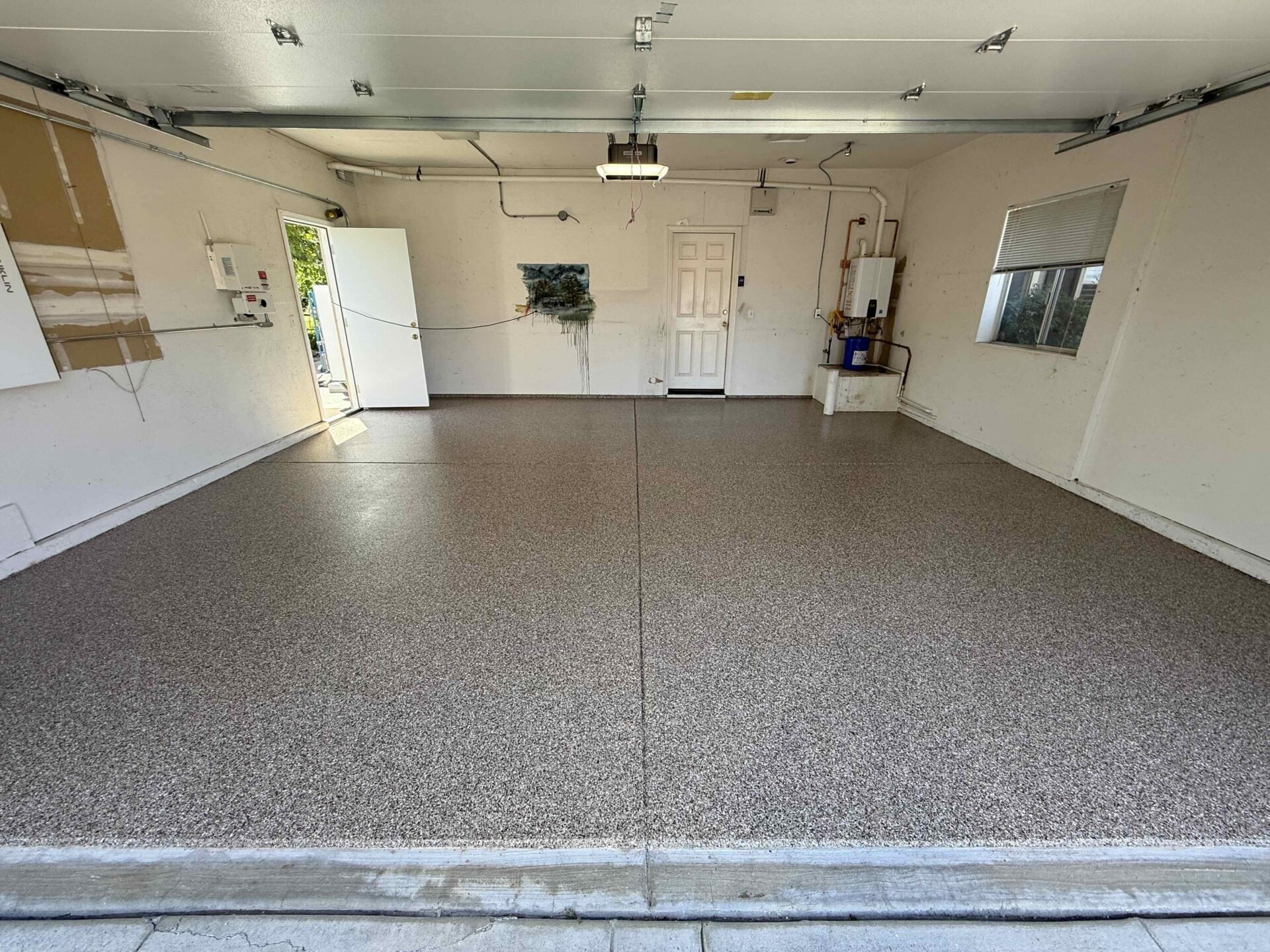 freshly coated garage floor