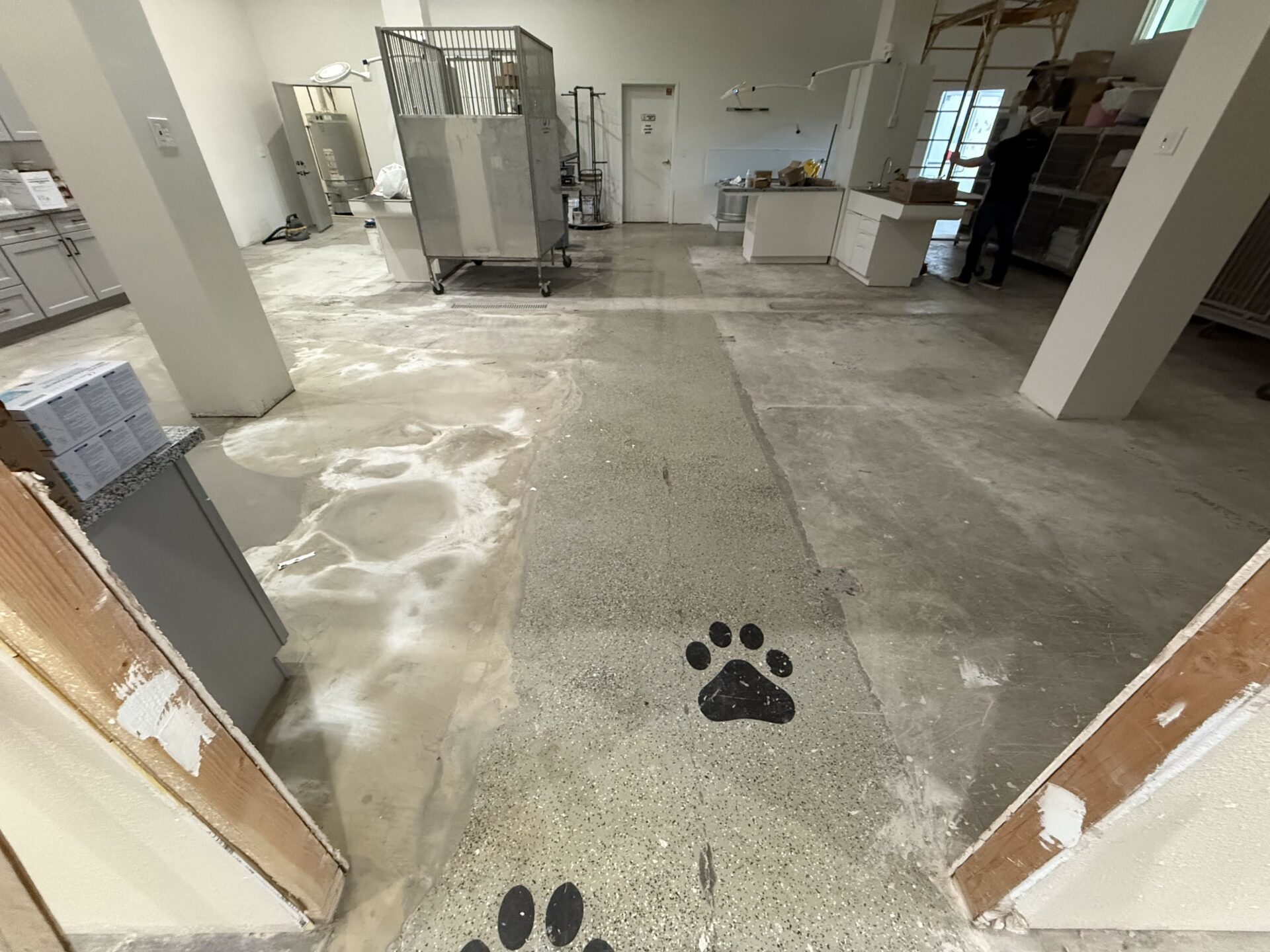 commercial space in vacaville before a concrete coating
