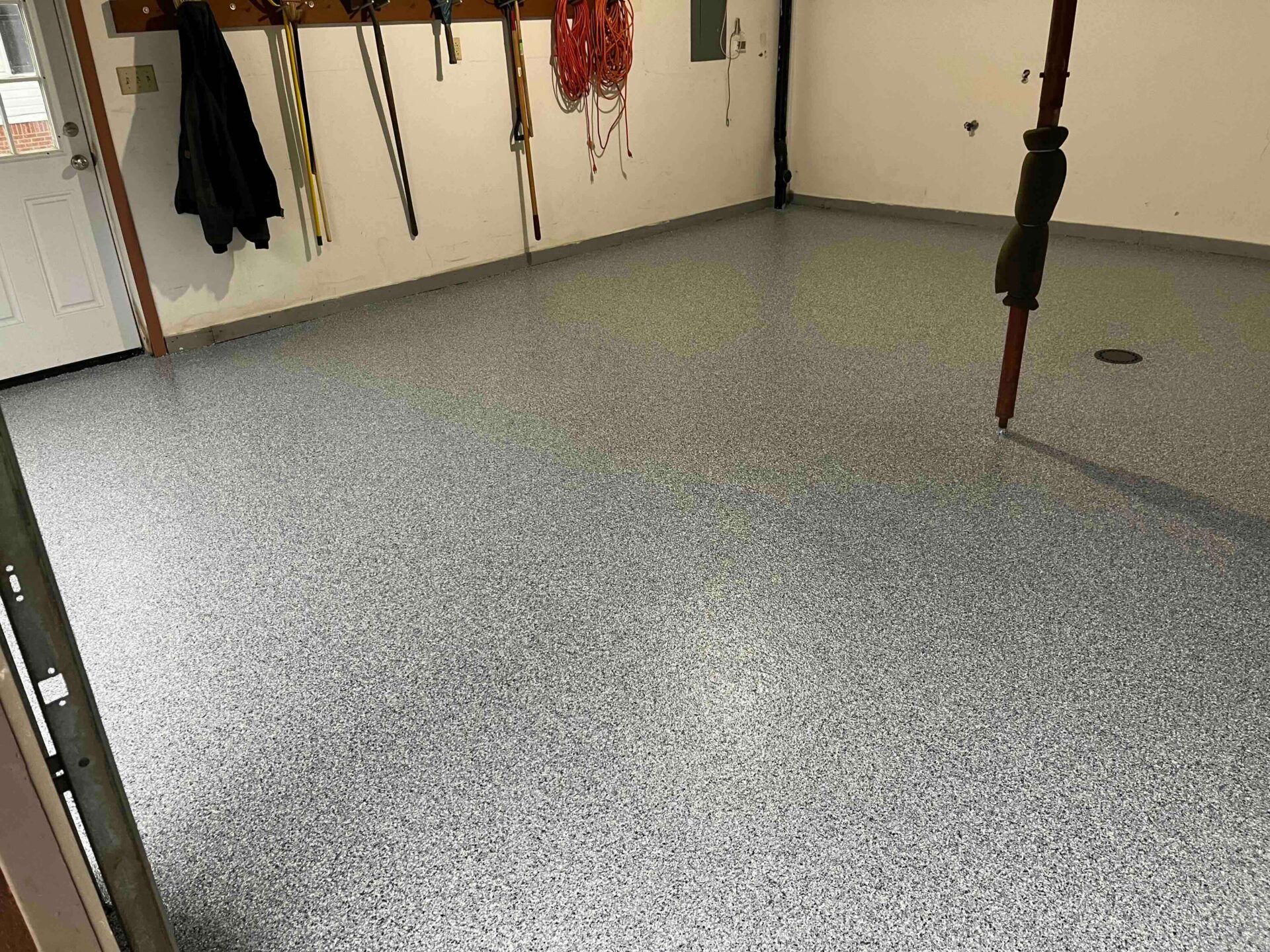 Concrete Coating on a garage in Cranberry Township that was done by Hello Garage