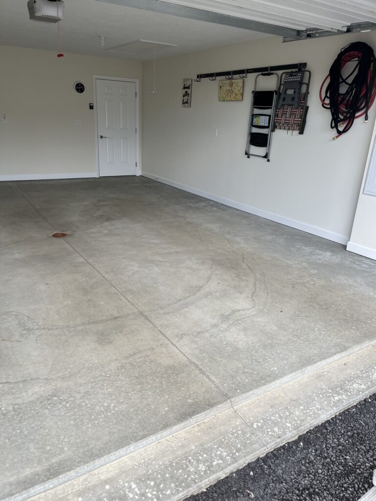 Garage Floor with stains from tire marks