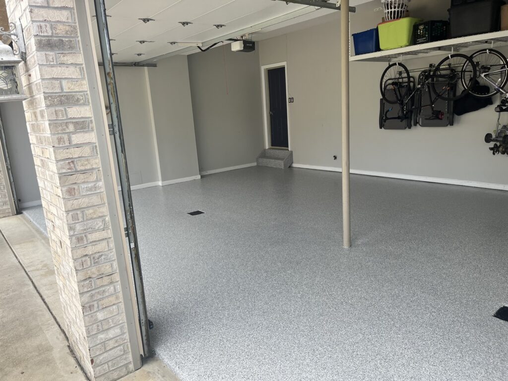 Garage After a Polyaspartic Concrete Floor Coating in Warrendale done by Hello Garage