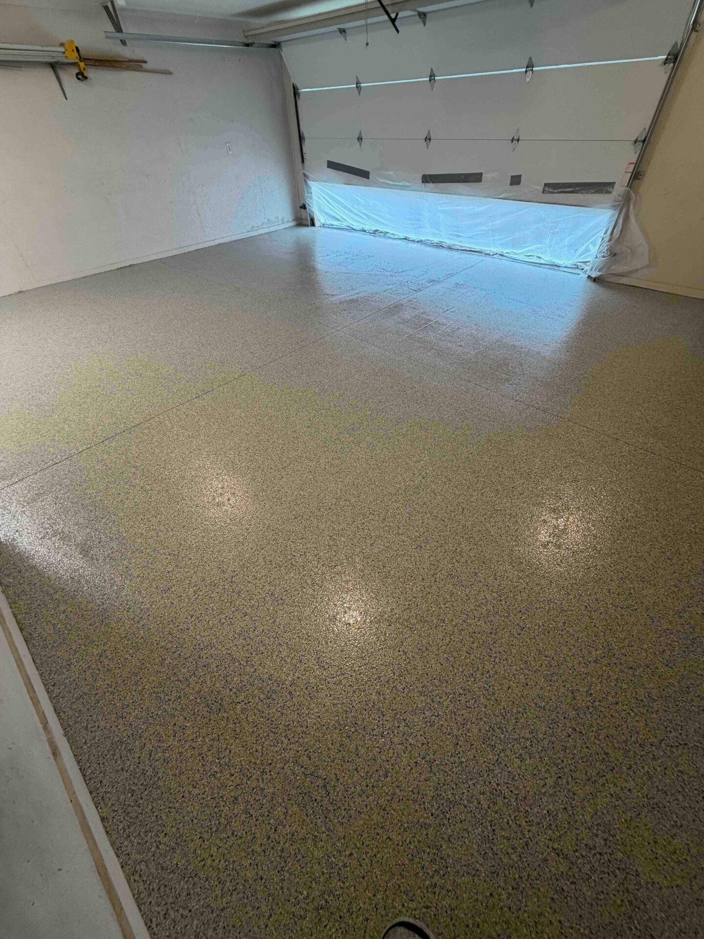 blue taupe polyaspartic garage floor coating