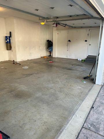 Bare concrete floor