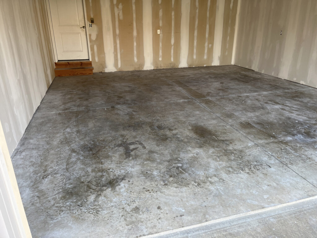 before garage floor coating in O'fallon