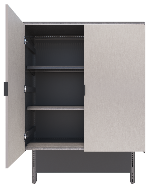 Cabinet with open door