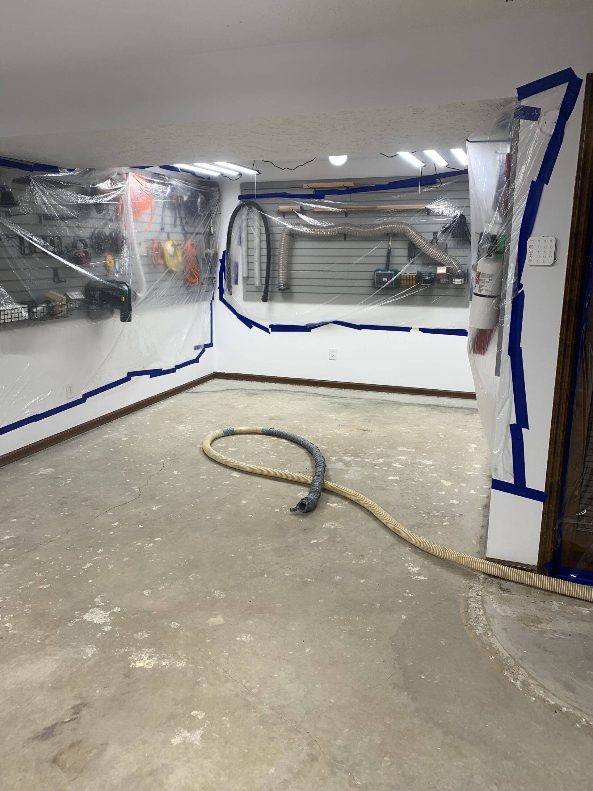 Uncoated basement concrete floor