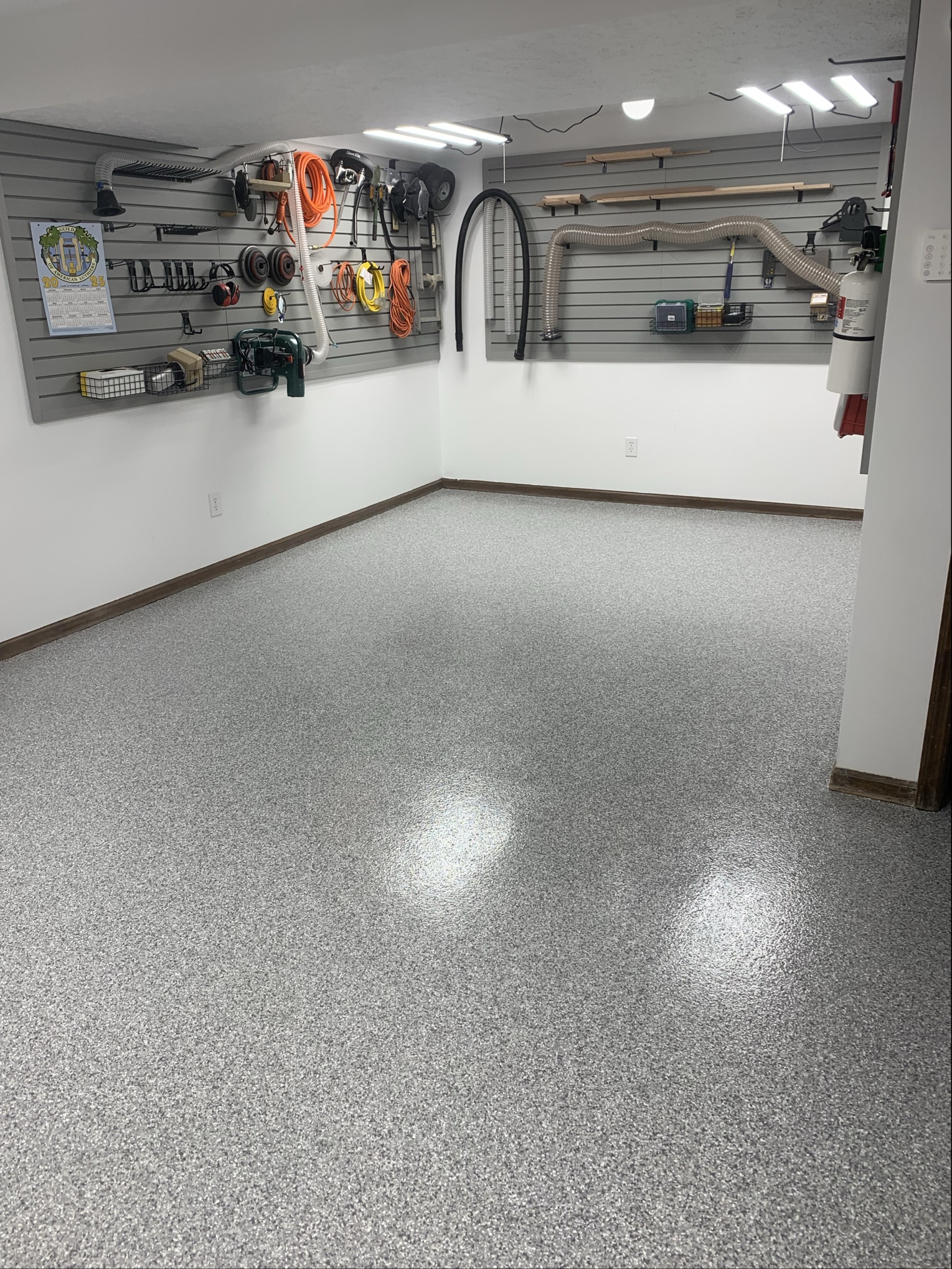 New polyaspartic basement concrete coating