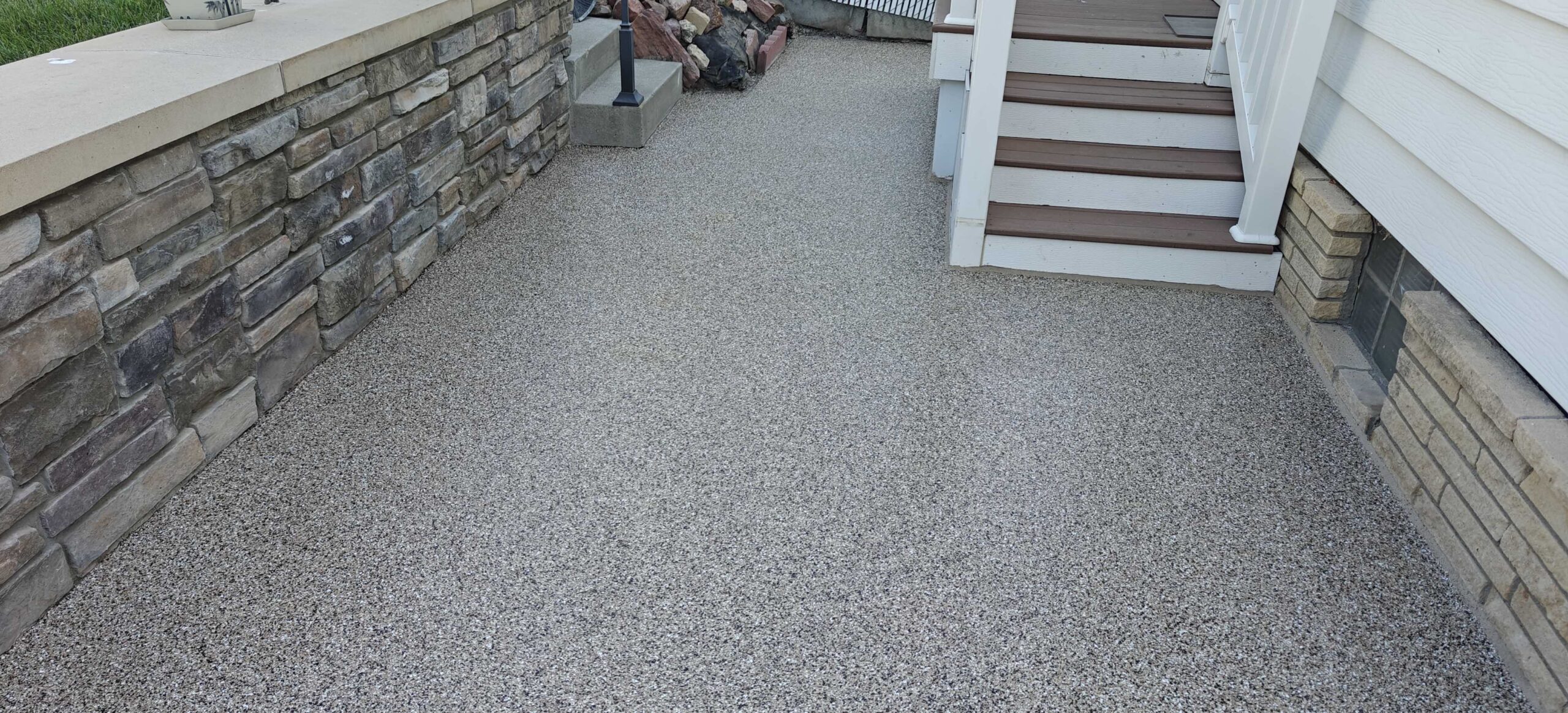 Taupe polyaspartic concrete coating