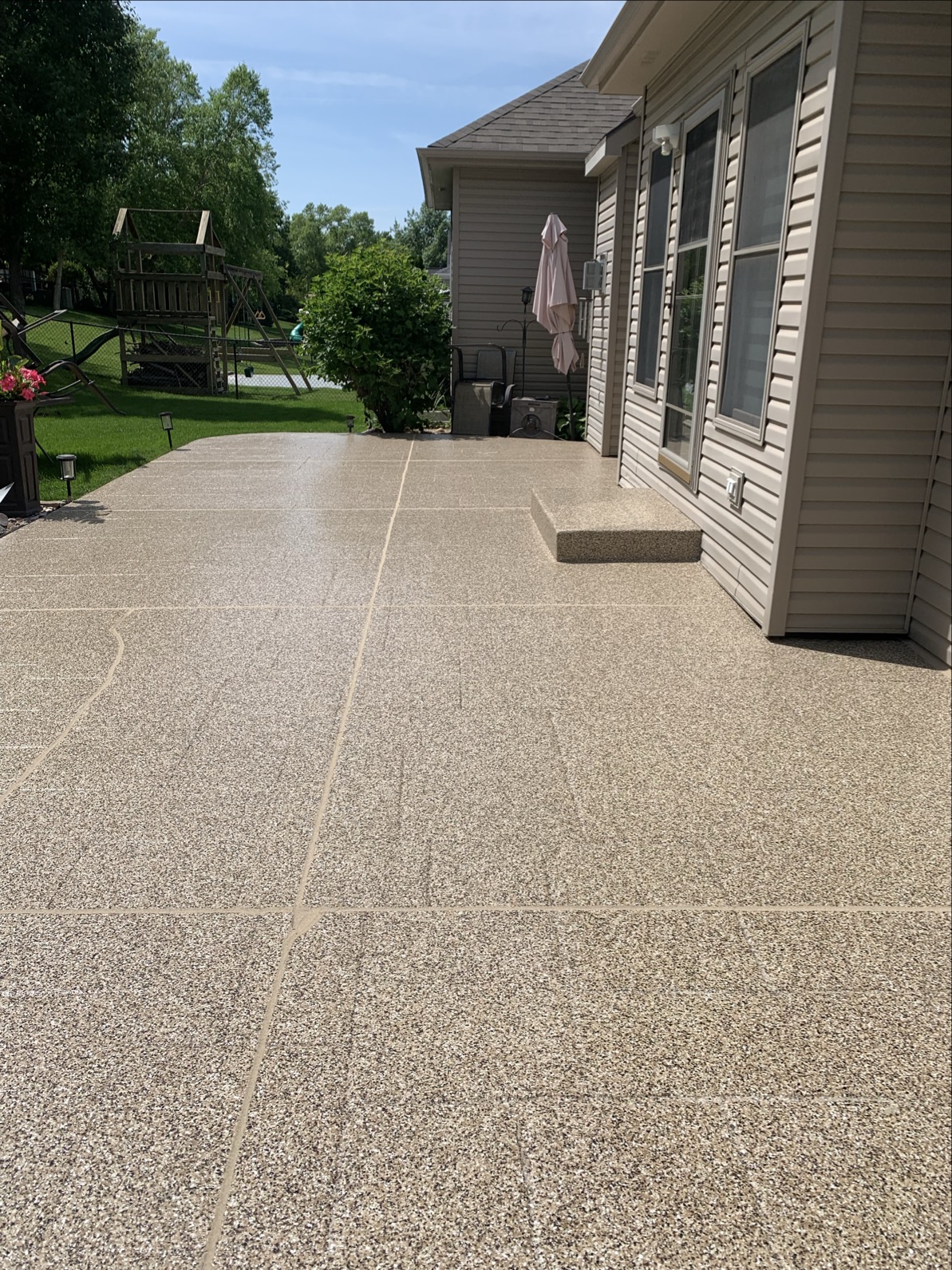 Polyaspartic coated patio