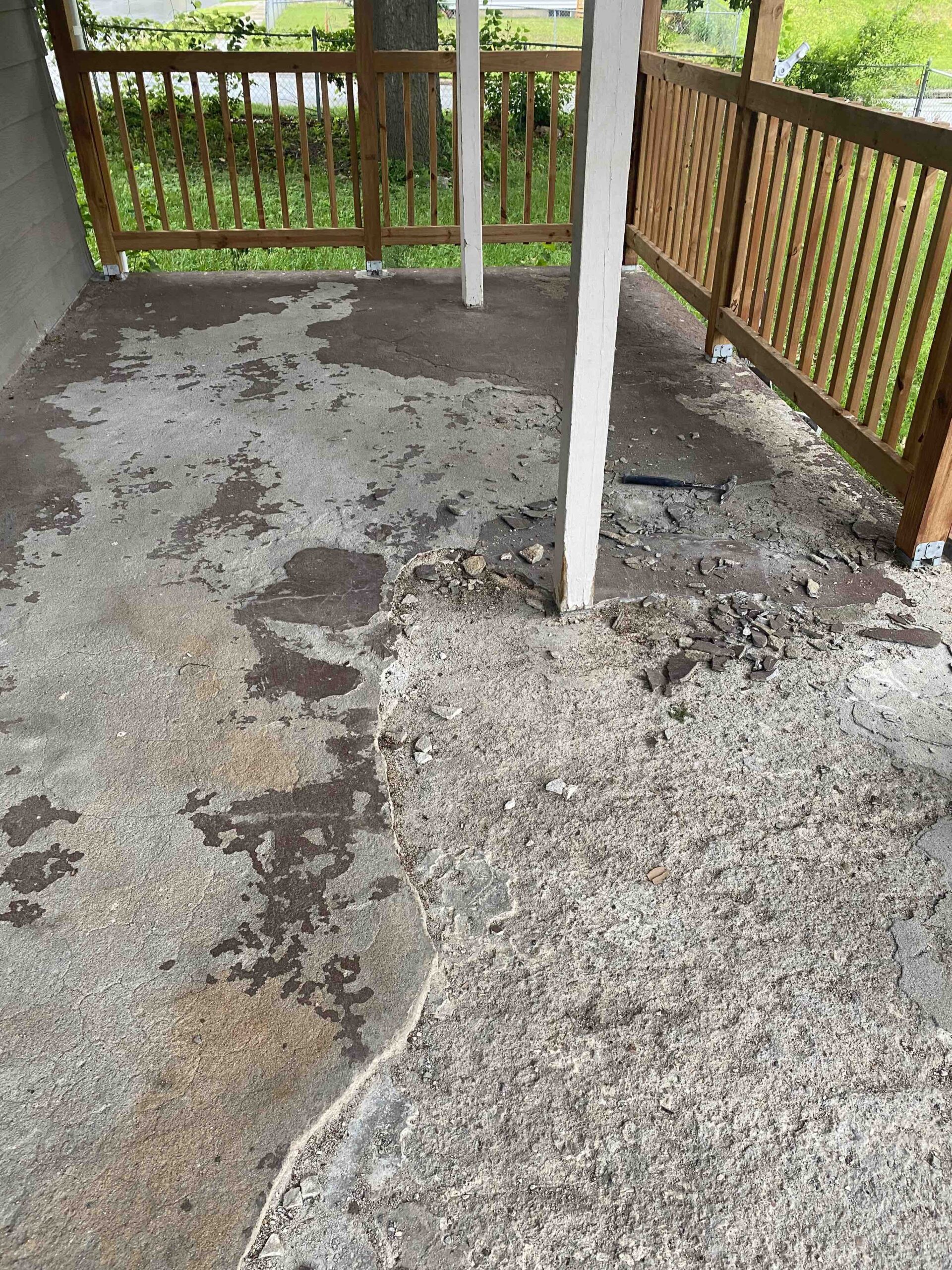 Damaged front porch