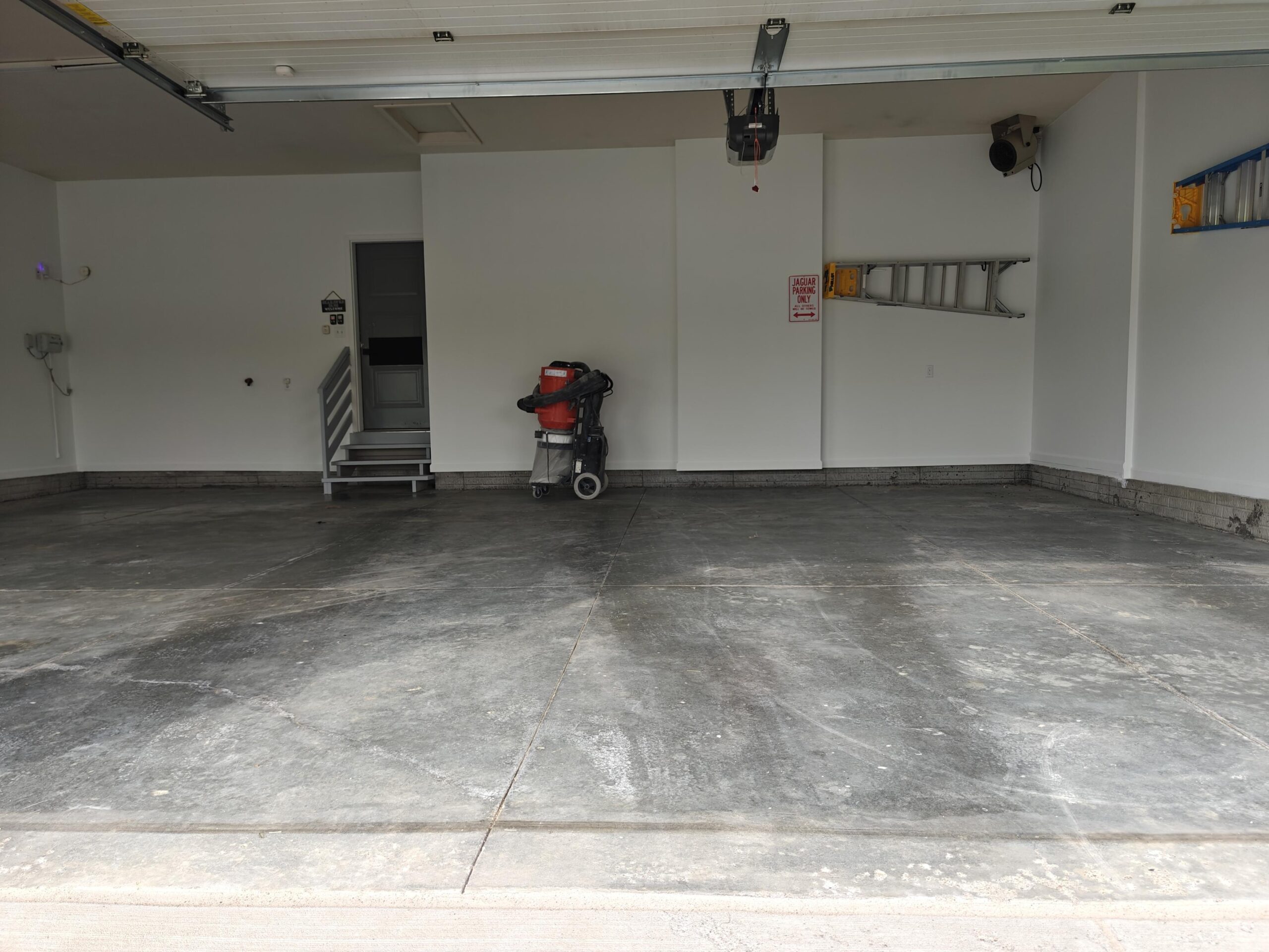 Bare concrete floor