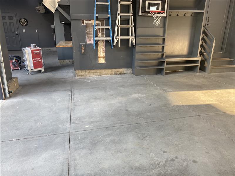 uncoated garage concrete