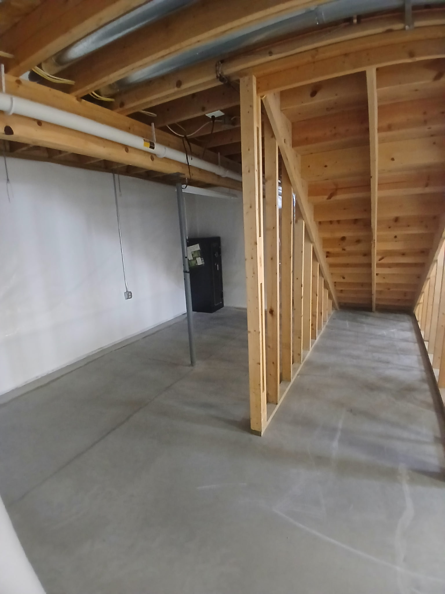 unfinished basement floor
