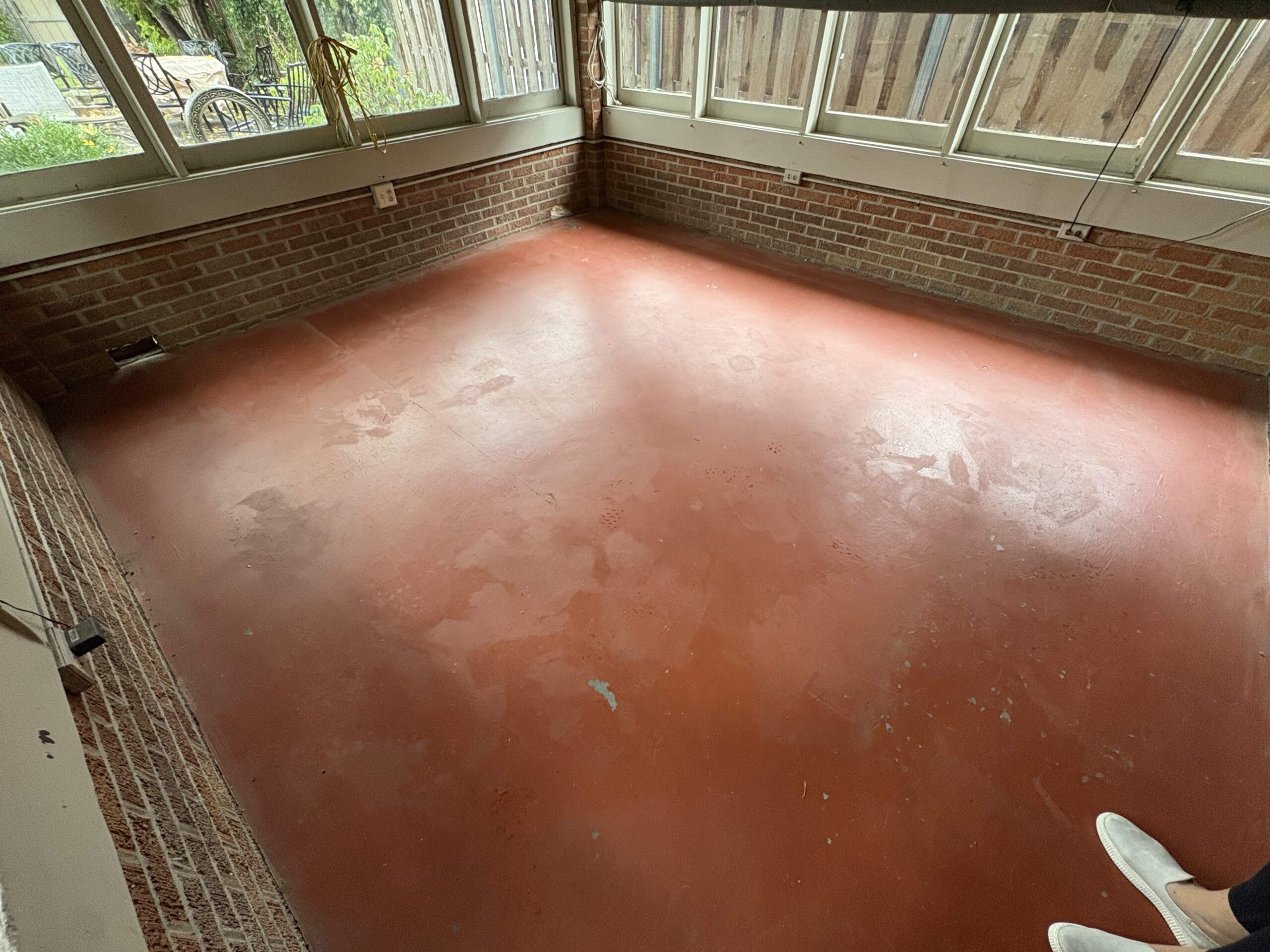 peeling painted covered porch