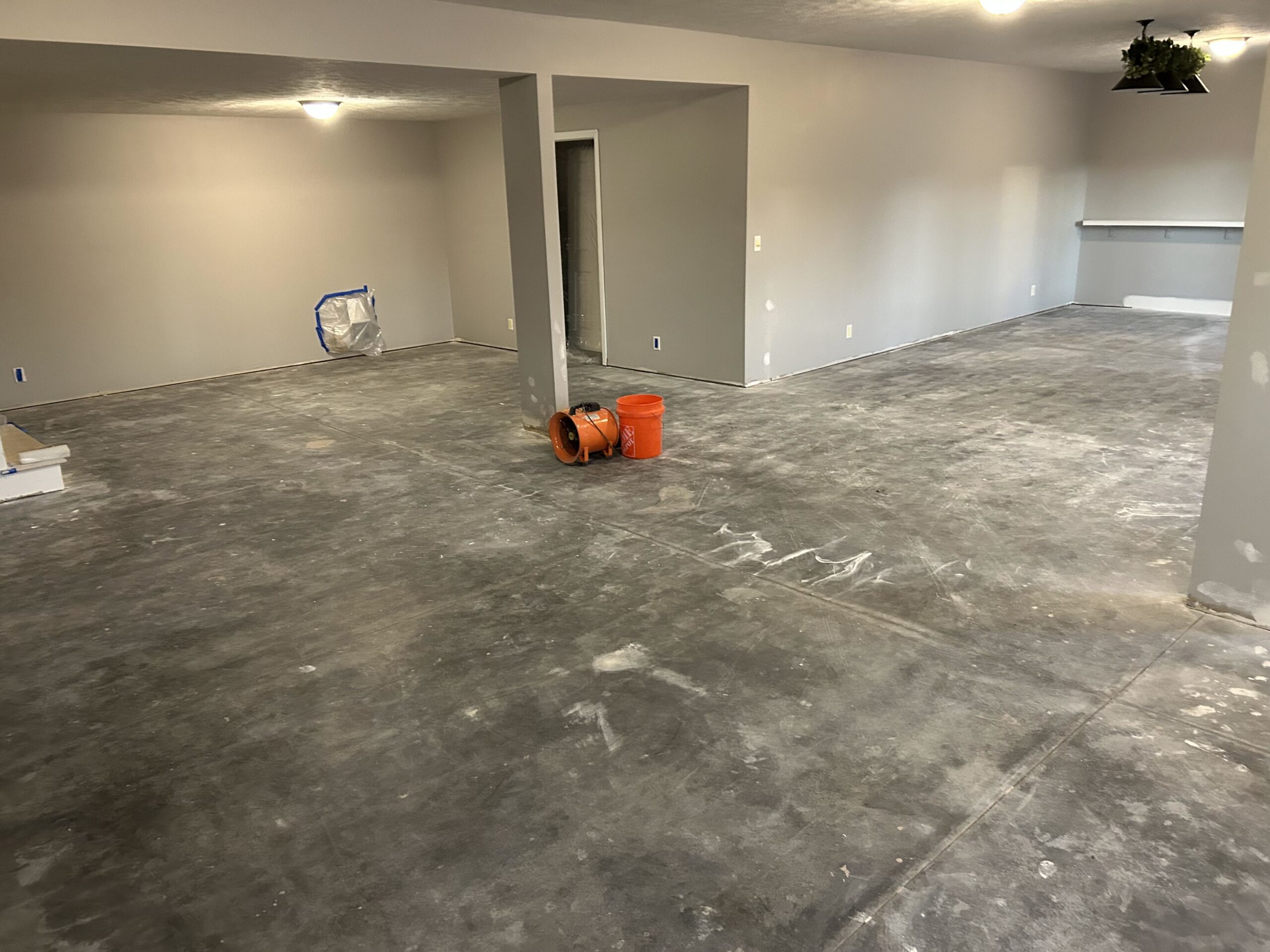 uncoated basement concrete