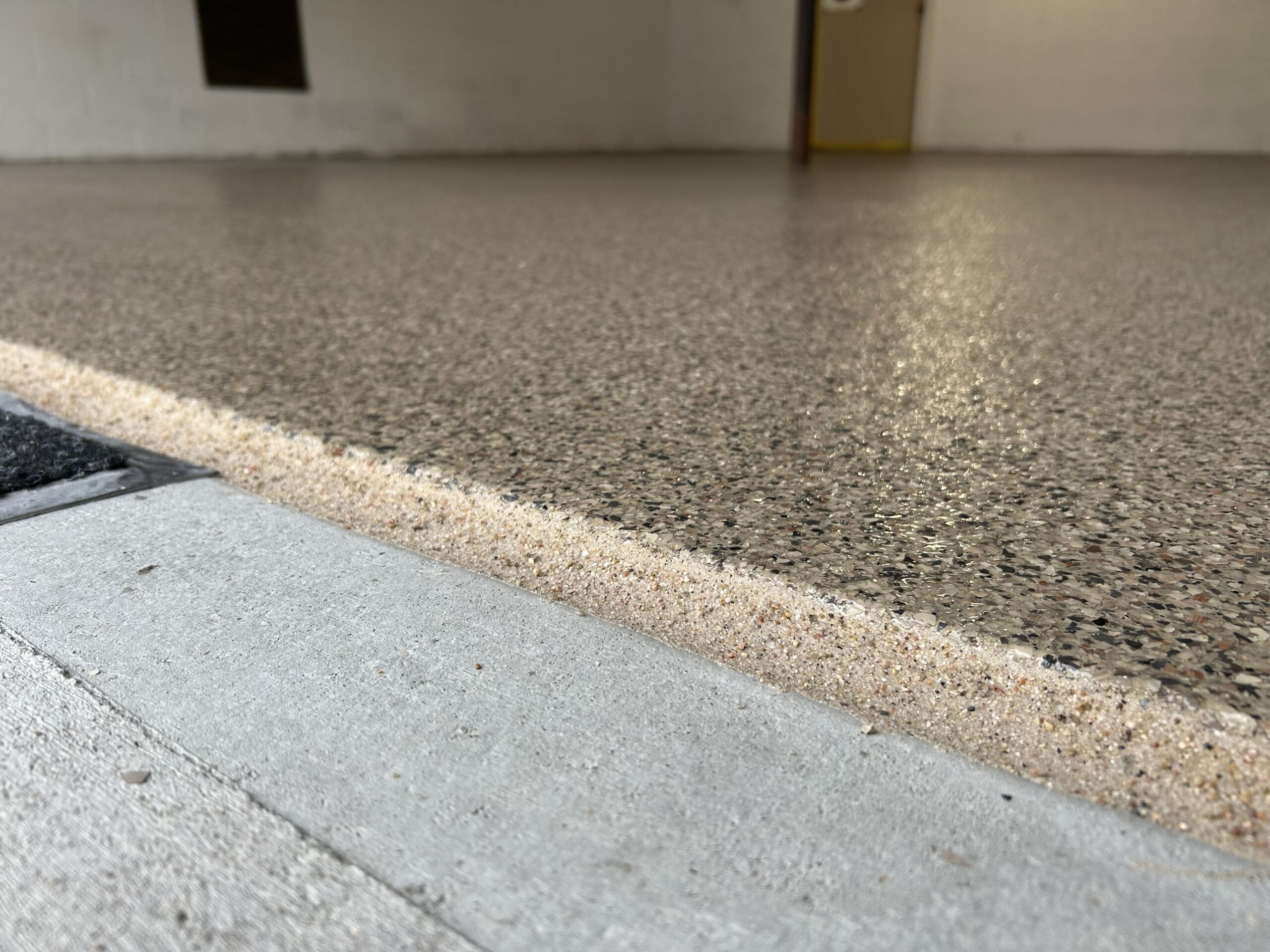 polyaspartic coated garage concrete