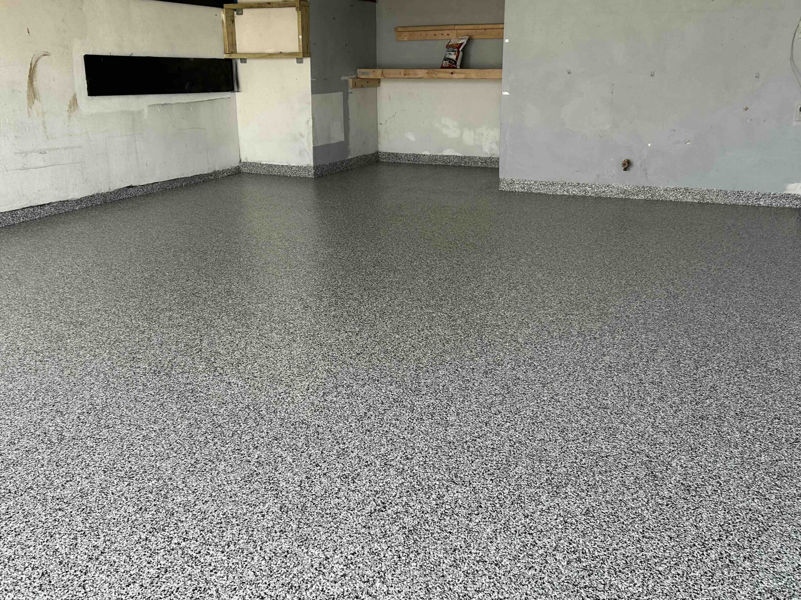 polyaspartic coated garage concrete