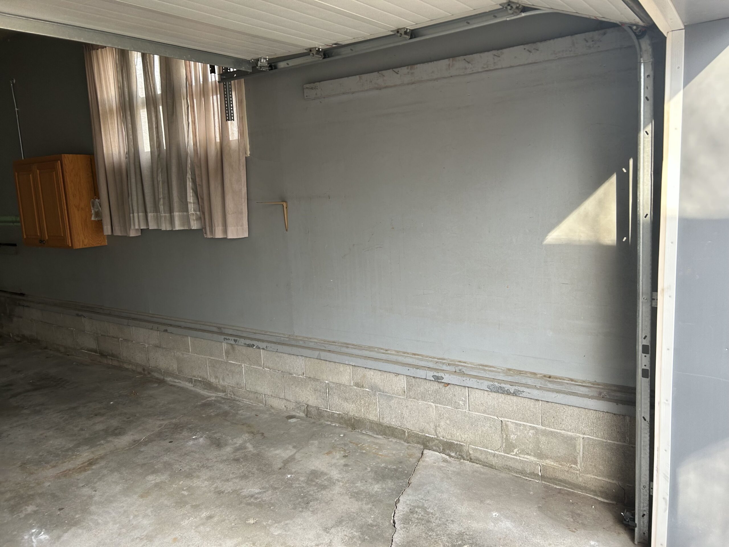 garage wall with no storage