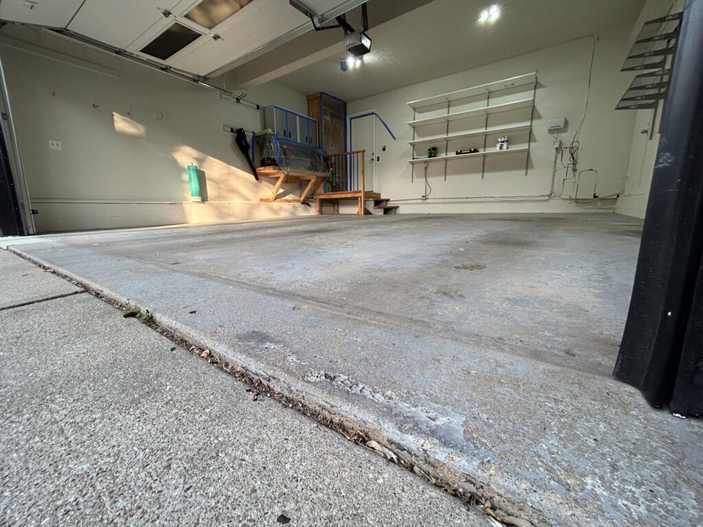 Empty Garage Before a Garage Floor Coating Installation