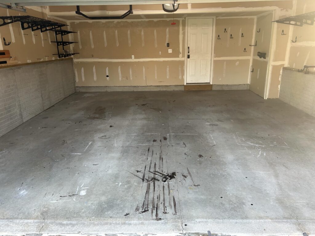 before garage floor coating in atlantic ia