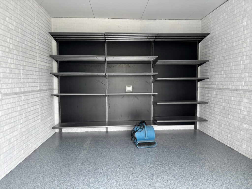 Shelving in a garage