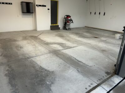 before garage floor coating in elkhorn