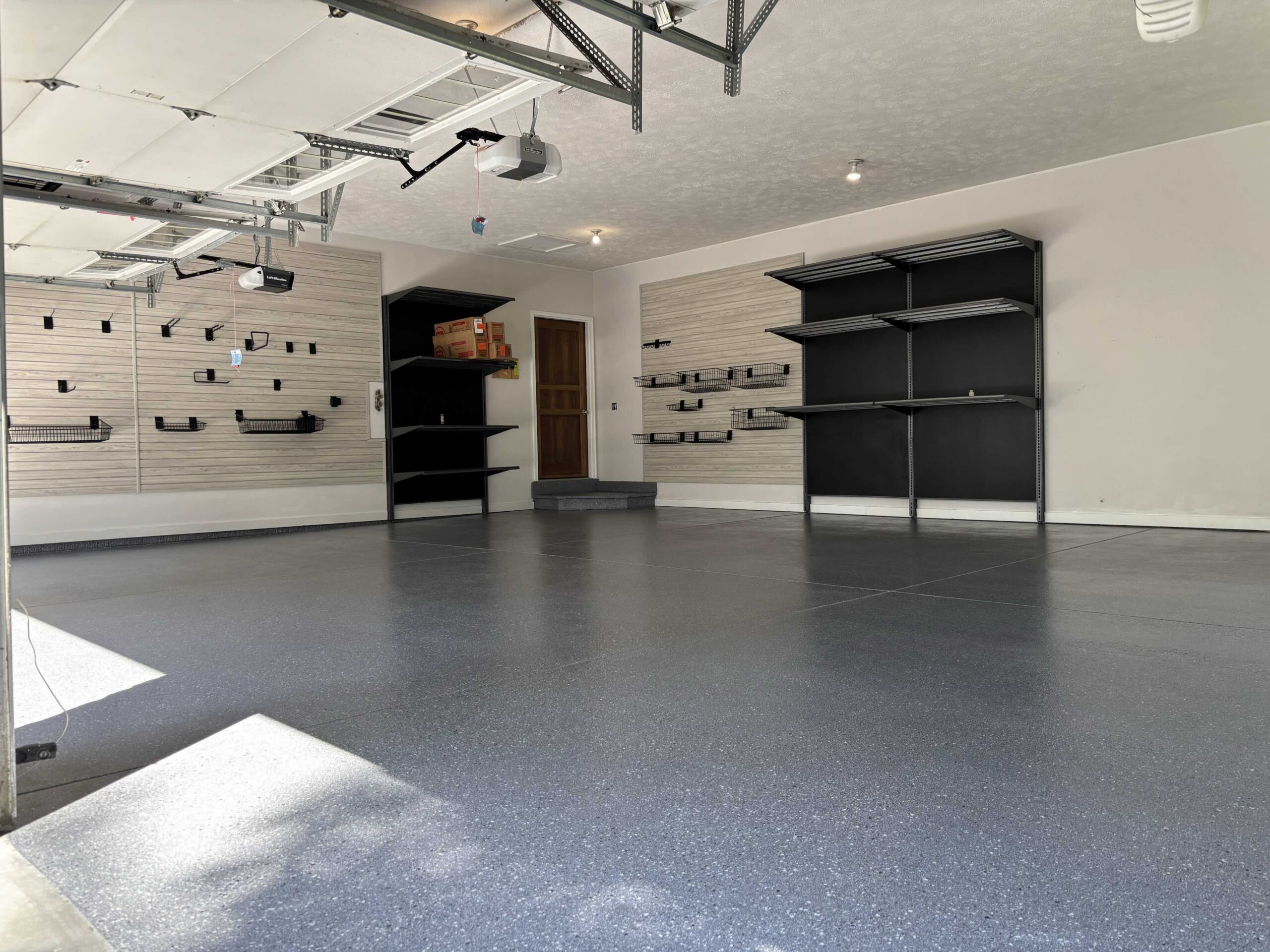 garage floor coating and storage after photo in Lincoln