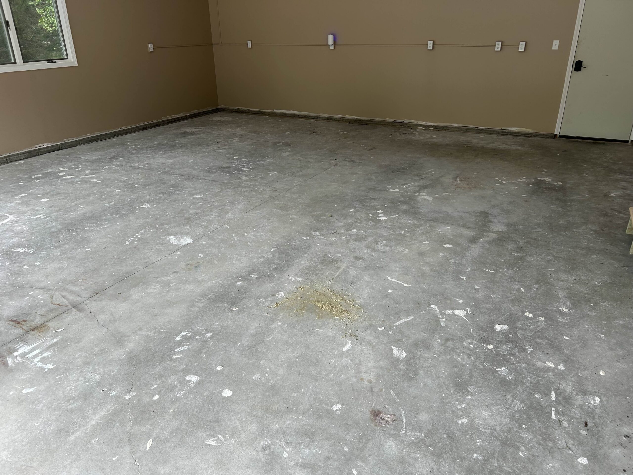 bare garage concrete