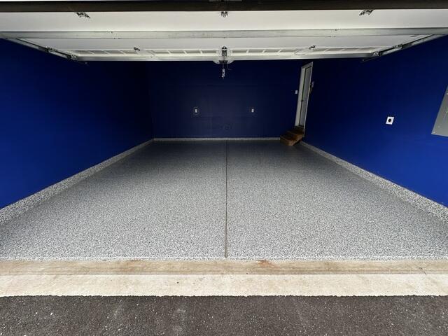 New concrete garage floor coating