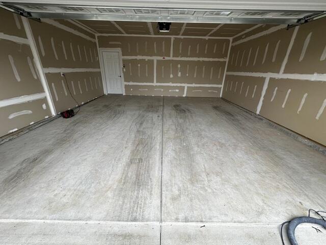 Bare concrete garage flooring