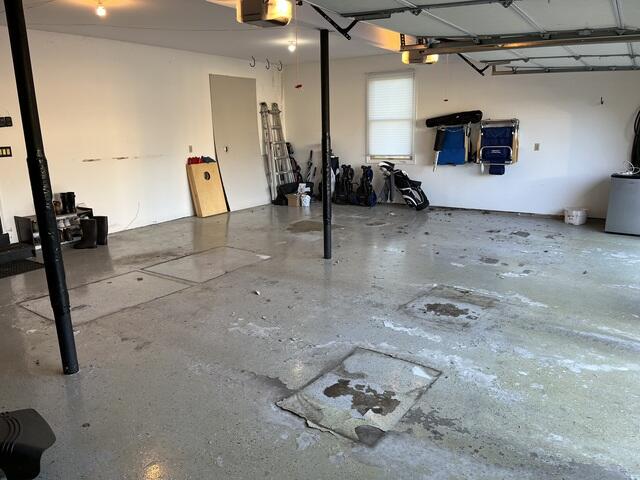 Peeling garage floor coating