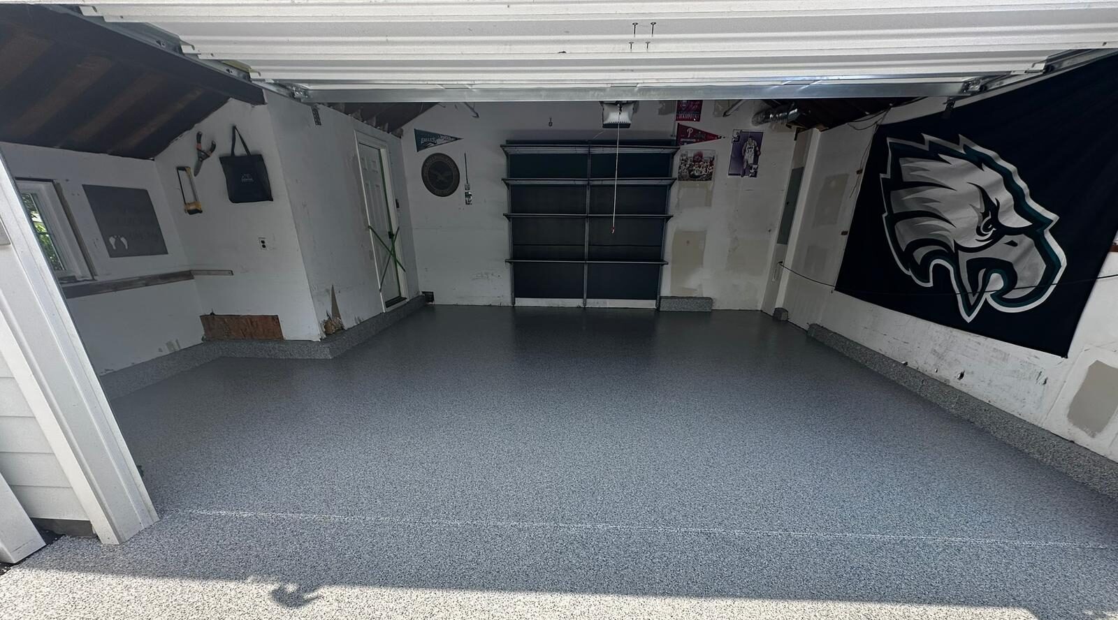 new polyaspartic floor coating and storage