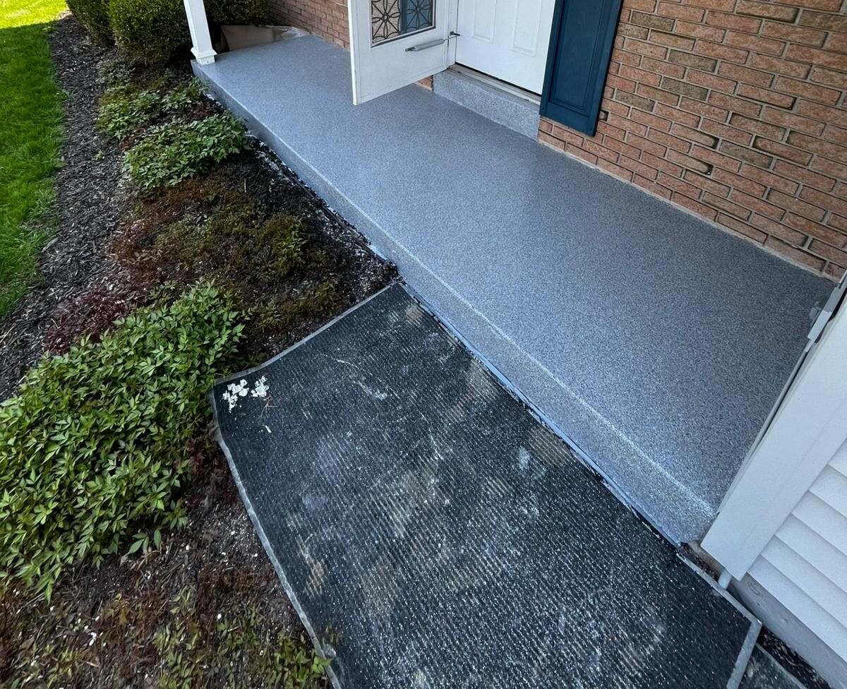 Front porch polyaspartic exterior coating