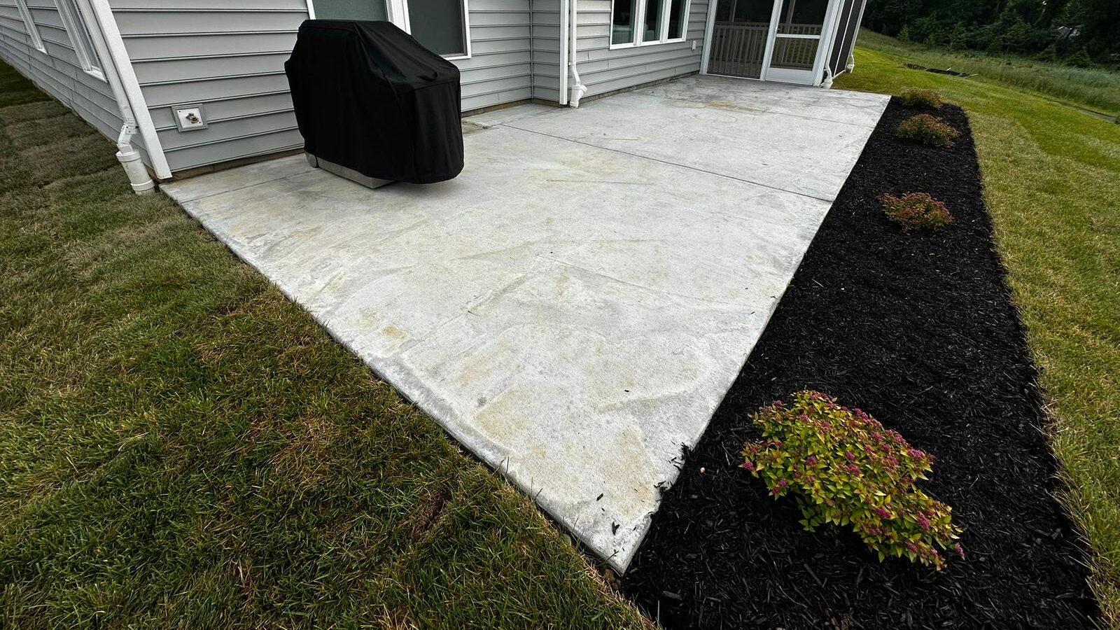 bare patio concrete slab
