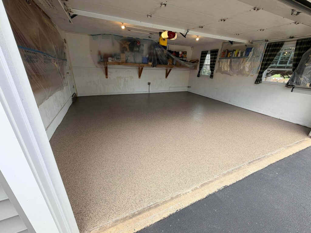 Garage Floor Coating in the color Hazel in a Downington Garage