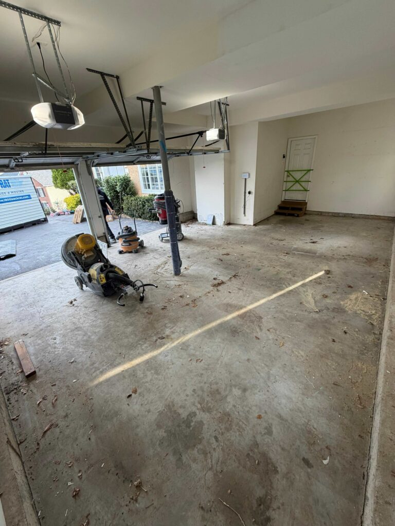 Garage Floor Before a Coating in Phoenixville