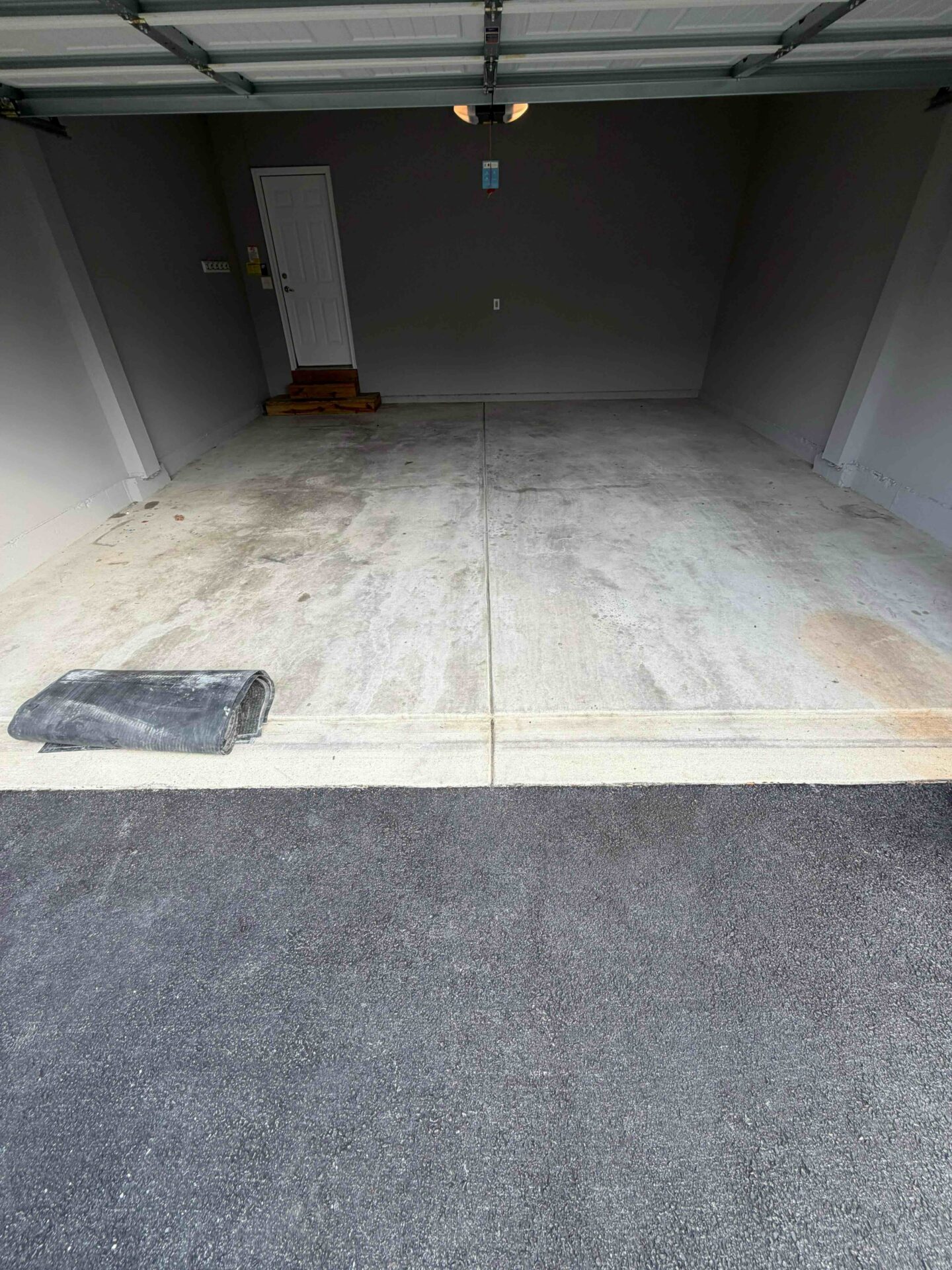 stained garage concrete