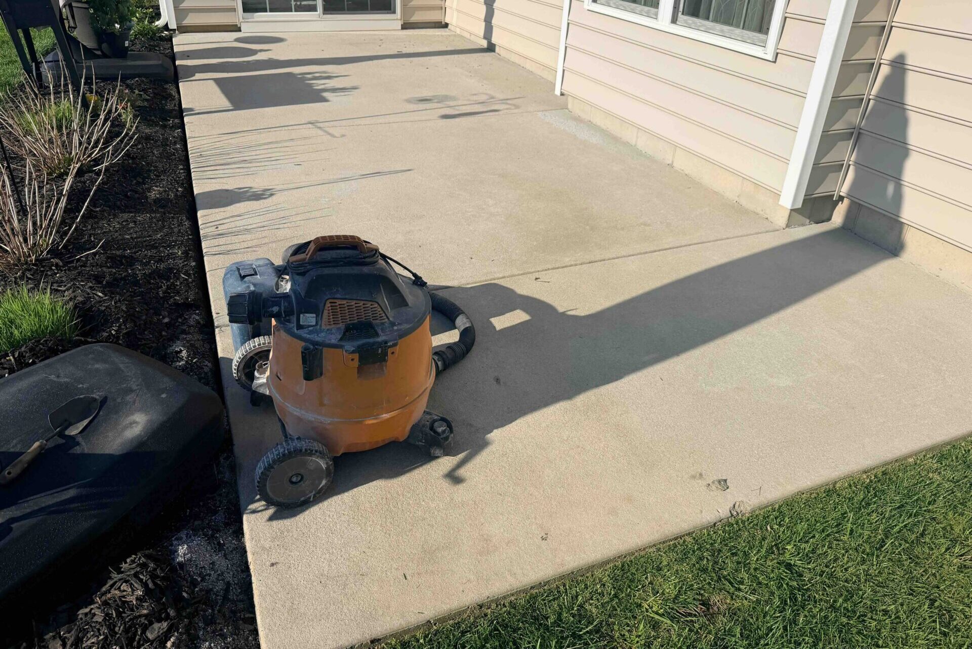 uncoated back patio concrete