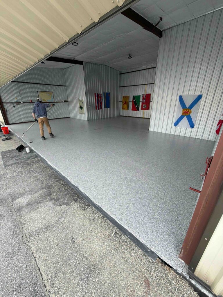 new polyaspartic garage concrete floor