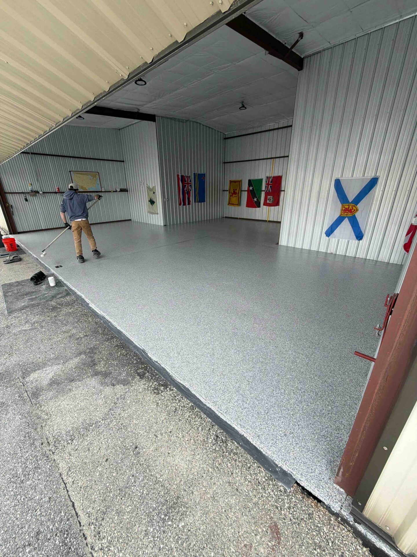new polyaspartic garage concrete floor