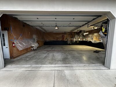 Before garage floor coating in west grove