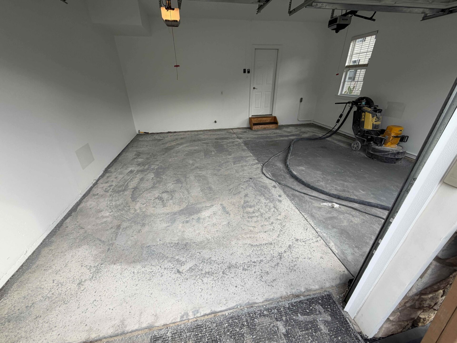 uncoated garage floor