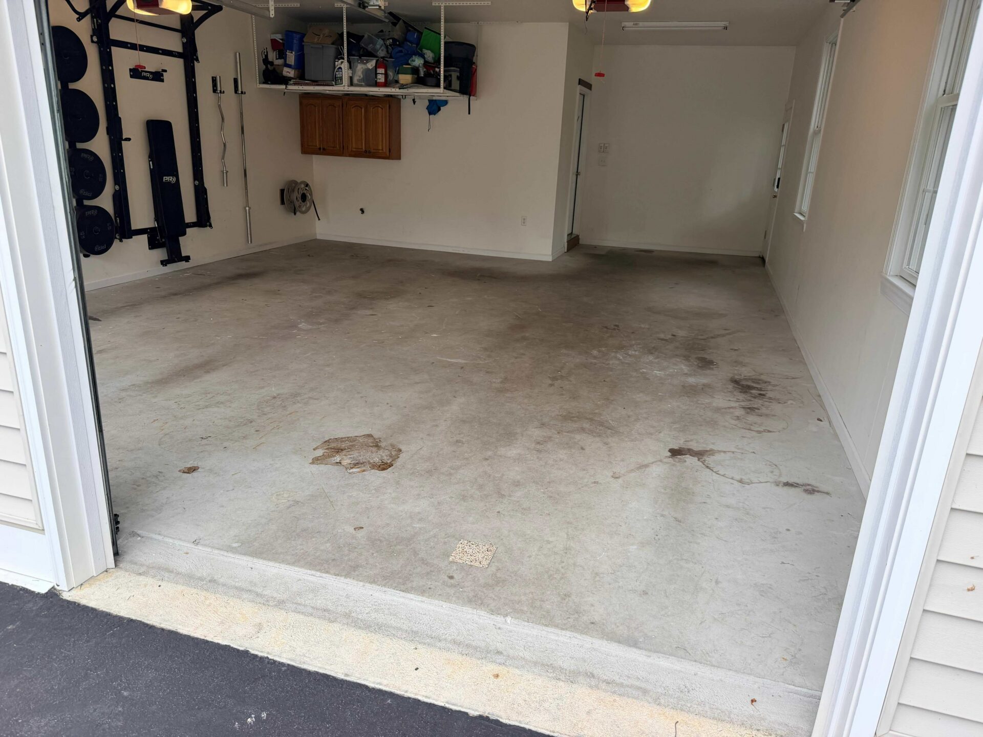 stained garage floor