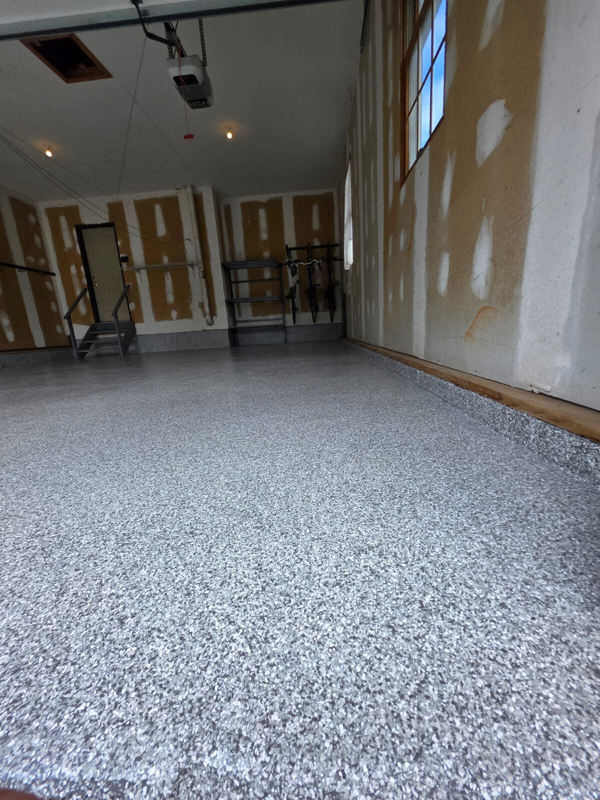 Polyaspartic garage floor concrete coating