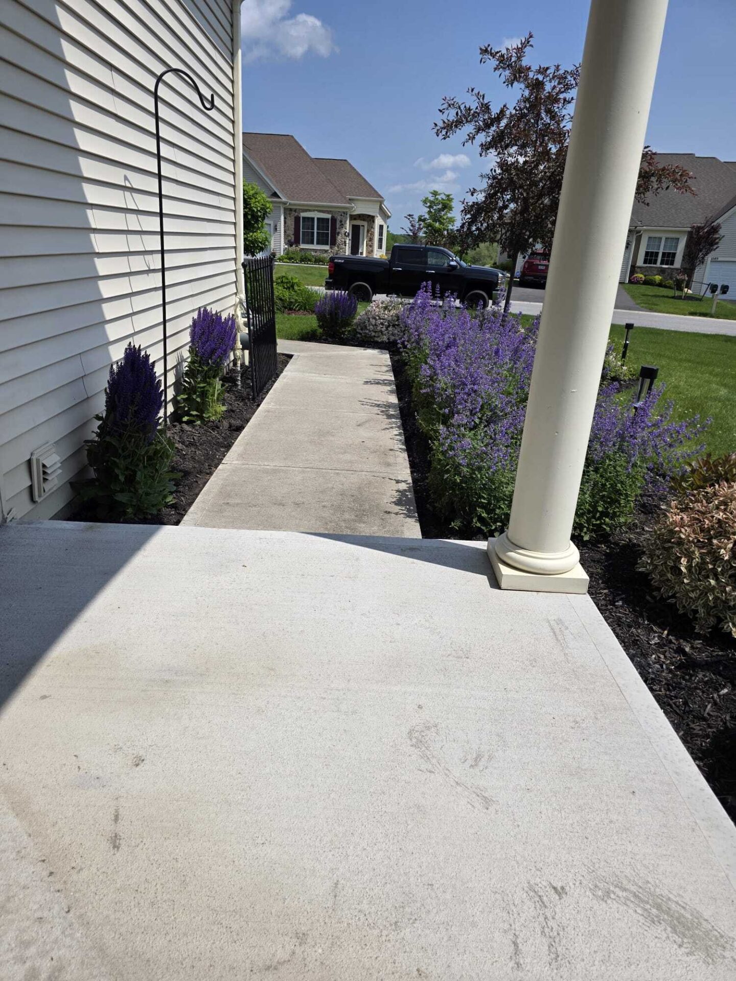 Uncoated porch concrete