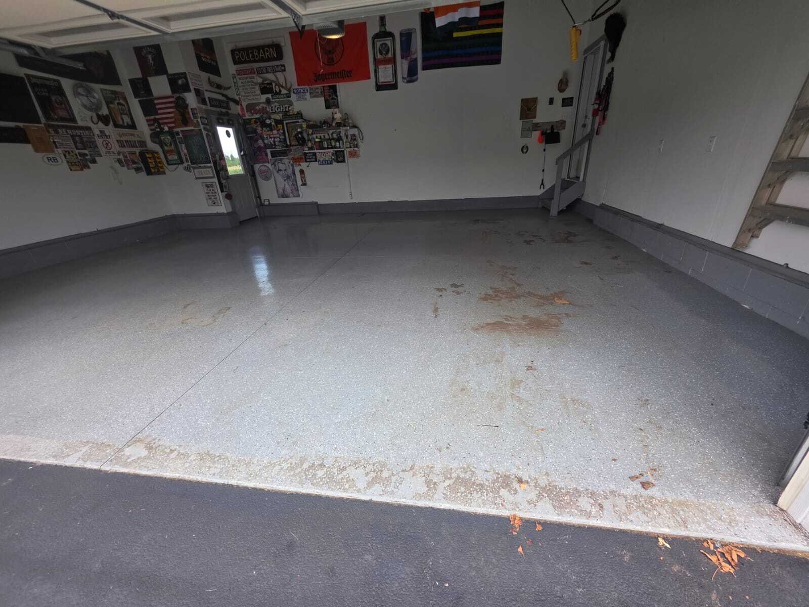Failed epoxy floor