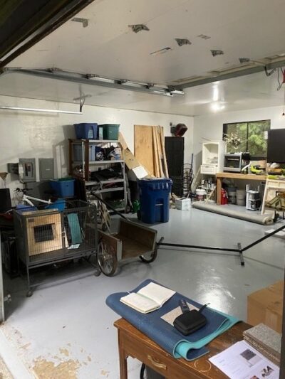 Issaquah messy garage before garage floor coating