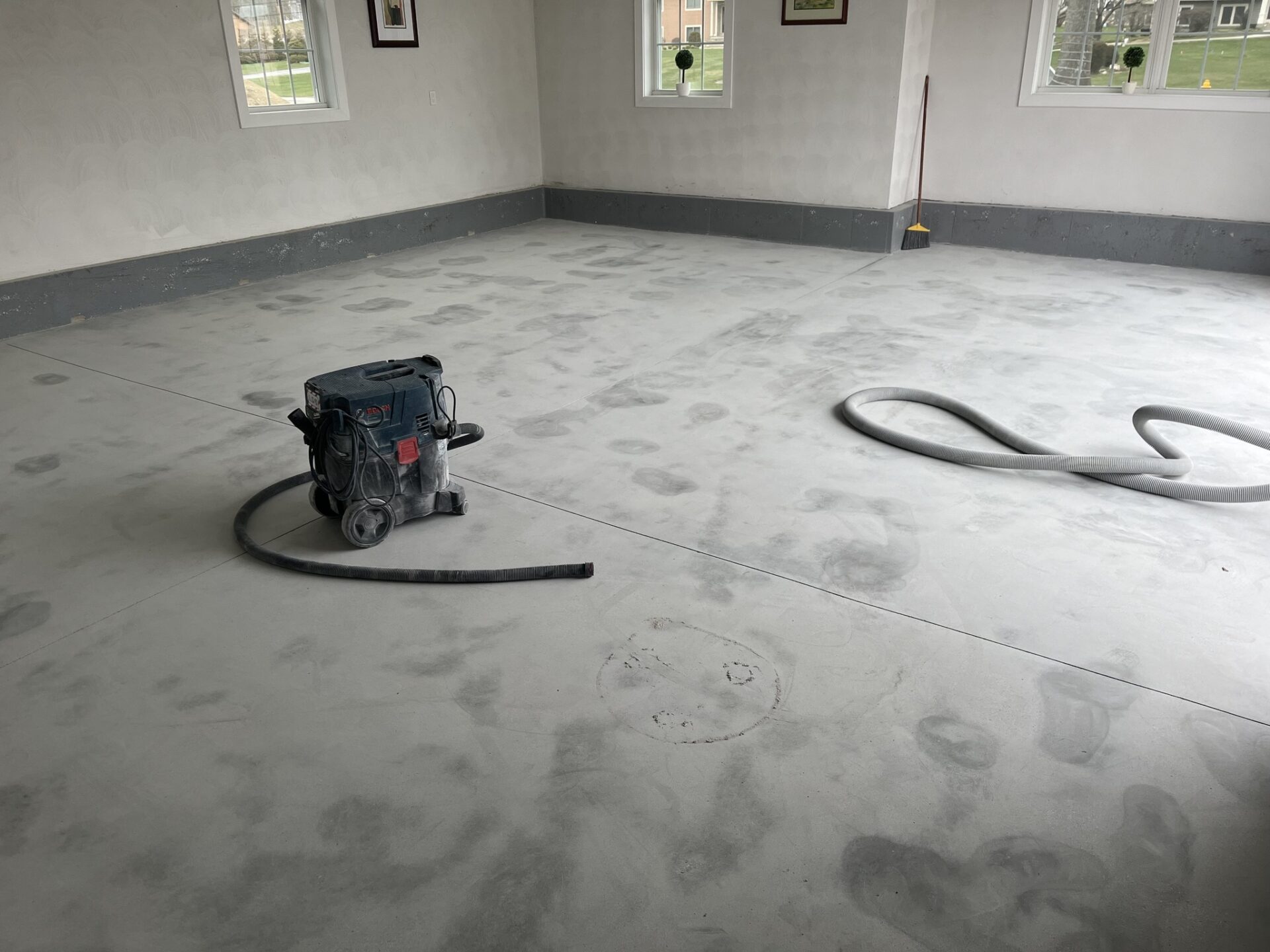 Bare garage concrete