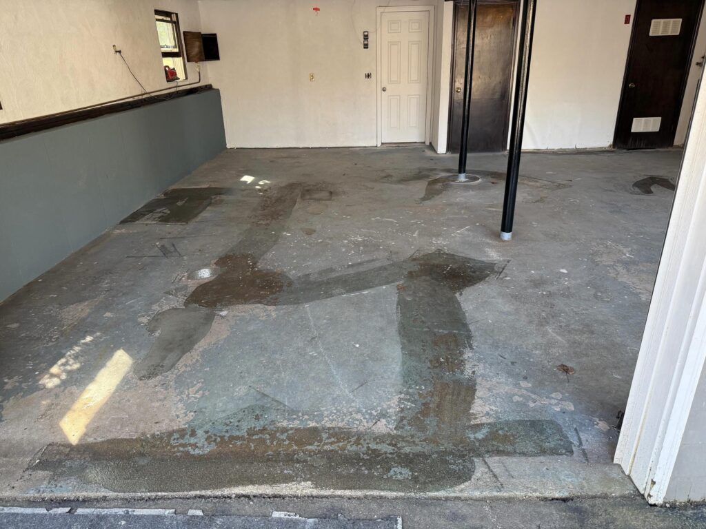 Garage before a concrete coating