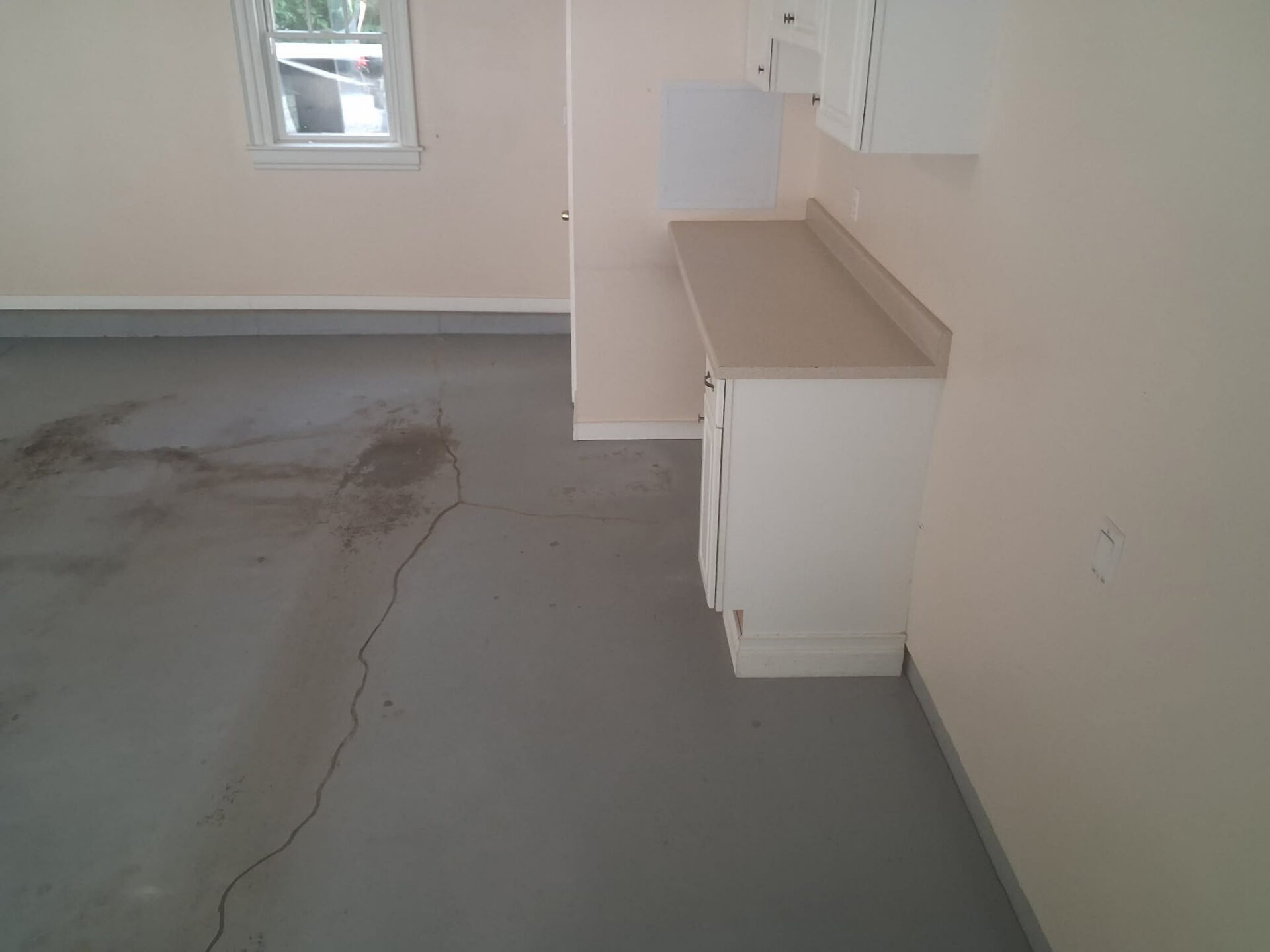 uncoated garage floor